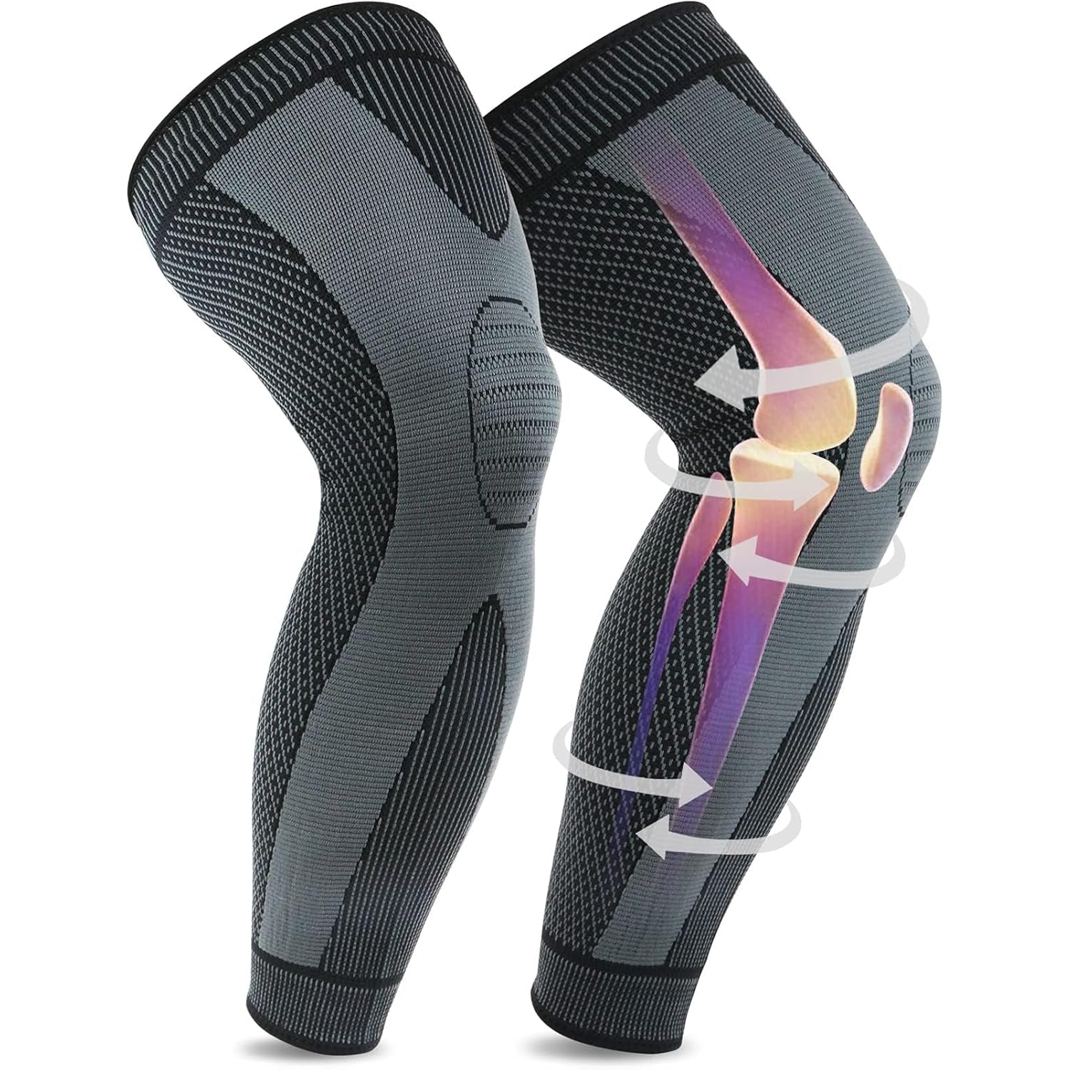 Genouillères Sport Hommes & Femmes Attelle Genou, Respirantes Antidérapantes Élastique Compression Genouilleres Médicales Pour Mouvement, La Course, Déchirure Du Ménisque, Arthrite