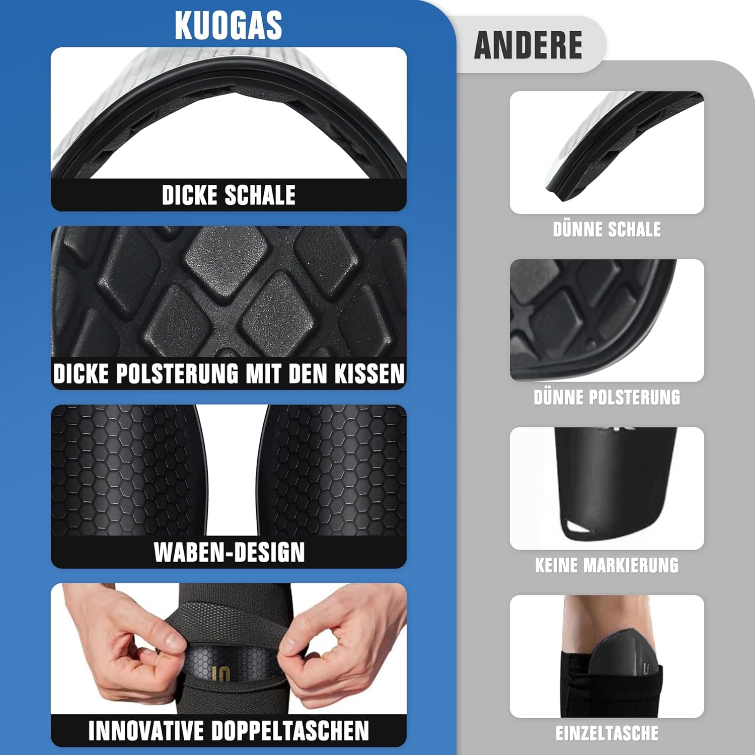 Protège-Tibias Pour Homme Et Enfant Avec Embouts Avec Poche Plaquée Optimisée - Protège-Tibias Football À Insérer
